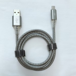 met LED Snel opladen Ronde USB-kabel voor micro-USB, Type C, iPhone-bliksem opladen en synchroniseren