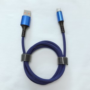 Snel opladen Ronde gevlochten Micro naar USB 2.0 datakabel voor micro-USB, Type C, iPhone bliksem opladen en synchroniseren
