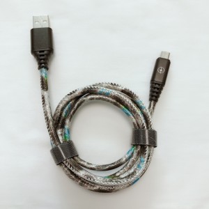 Glanzend PU-leer Snel opladen Ronde aluminium behuizing USB-kabel voor micro-USB, Type C, iPhone bliksem opladen en synchroniseren