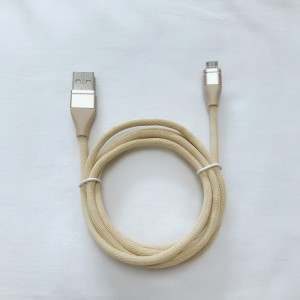 Kleurrijke gevlochten datakabel Snel opladen Ronde aluminium behuizing USB-kabel voor micro-USB, Type C, iPhone bliksem opladen en synchroniseren