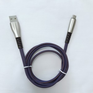 Gevlochten datakabel 3.0A Snel opladen Platte zinklegering Behuizing Flex buigen Wirwarvrije USB-kabel voor micro-USB, Type C, iPhone bliksem opladen en synchroniseren